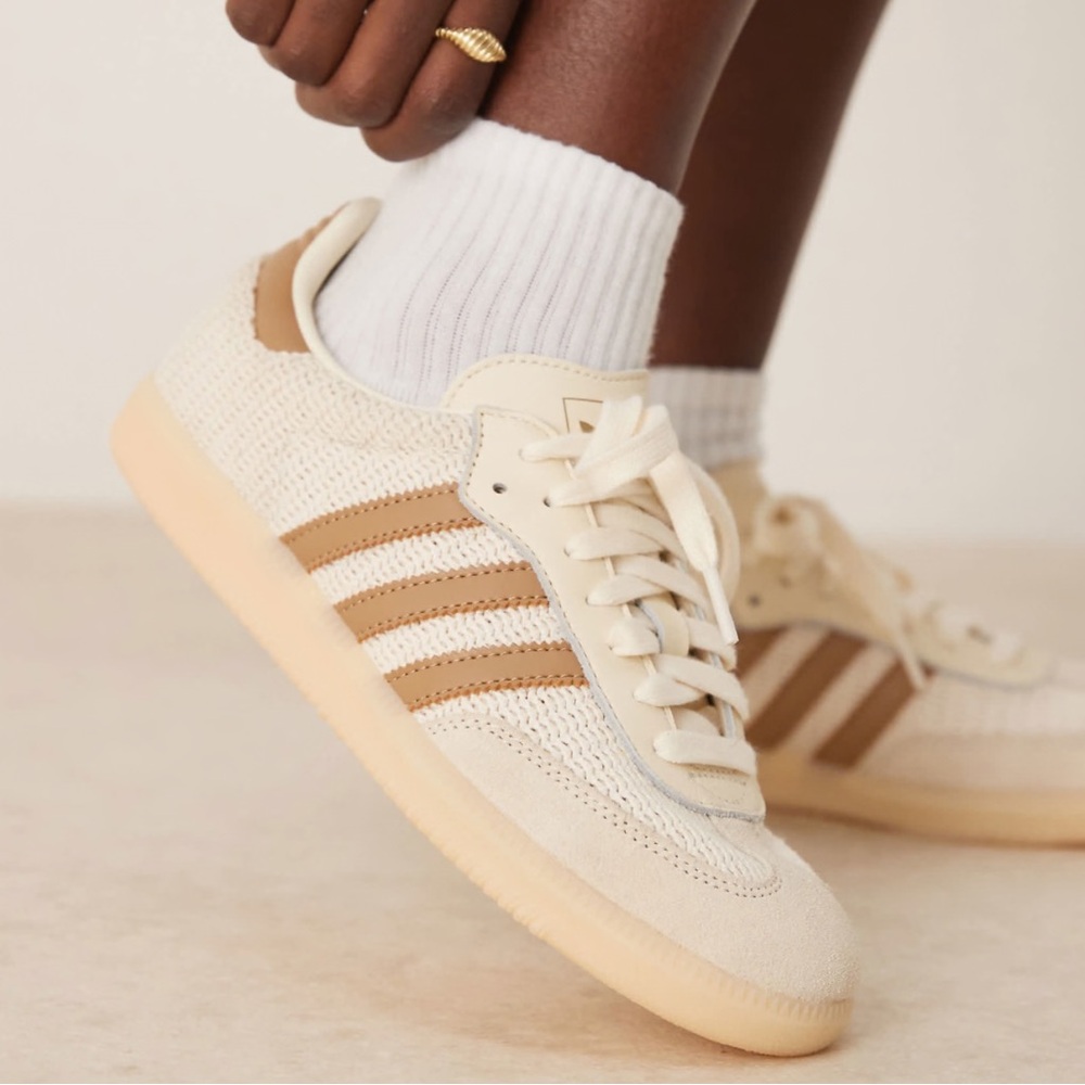 Adidas Cream and Tan Sneakers, Men, 10